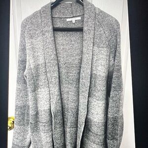 ALFRED SUNG Gray Open-Front Shawl Collar Cardigan/Jacket